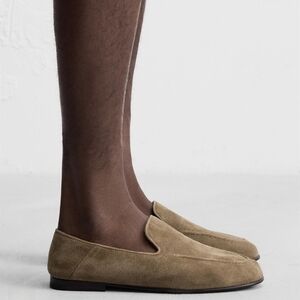 Zara Men's Light Brown Suede Slip-Ons